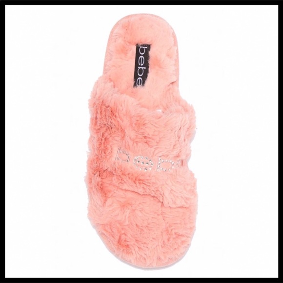 BEBE COZY PLUSH CRYSTAL EMBELLISHED SLIPPERS - Picture 3 of 8